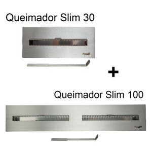 Combo de Queimadores para Lareira Ecológica – Slim 100 + Slim 30